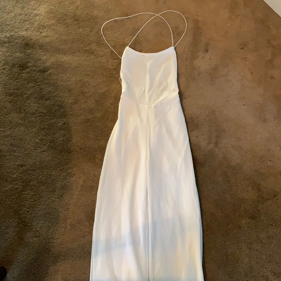 White Jumpsuit with Cross-back Straps - Picture 3 of 6